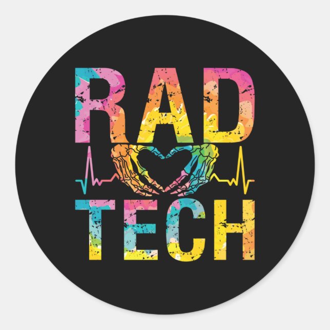 Sticker Rond Radiologie Tech Rad Tech Technologue en médecine X (Devant)
