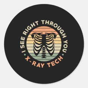 Sticker Rond Radiologie Tech Voir directement à travers vous te