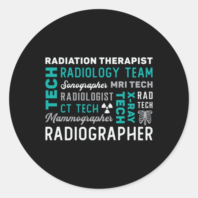 Sticker Rond Radiologie Technicien Radiothérapie Xray Tech (Devant)