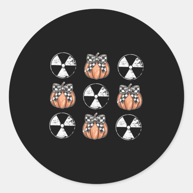 Sticker Rond Radiology Pumpkin Coquette Fall Autumn Xray Tech H (Devant)