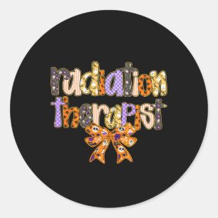Sticker Rond Radiothérapeute Halloween Coquette Citrouille Rad