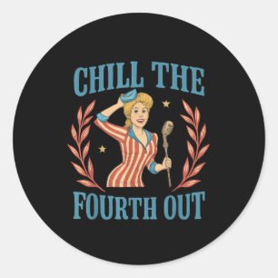 Sticker Rond Rafraîchissez 4 juillet Hommes Femmes