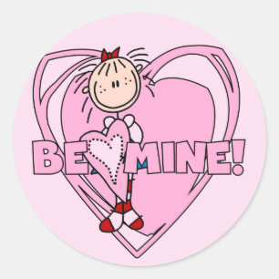 Sticker Rond Ragdoll Be Mine Valentine