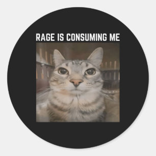 Sticker Rond Rage Me Confère Mème Mat Mat Mème Curieusement Spé