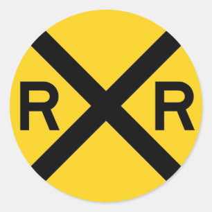 Sticker Rond Railroad Crossing