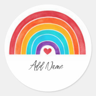Sticker Rond Rainbow - Ajouter votre nom