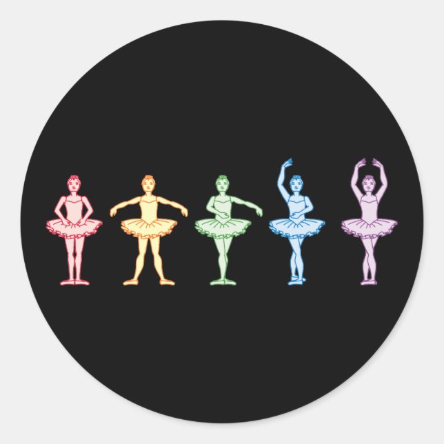 Sticker Rond Rainbow Ballerinas (Devant)