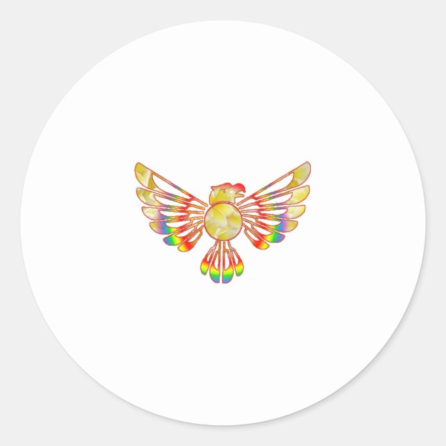Sticker Rond Rainbow bird (Devant)