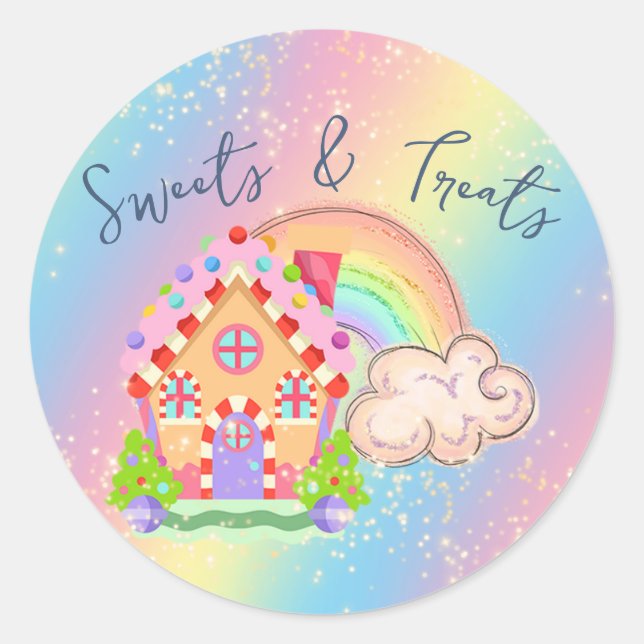 Sticker Rond Rainbow Candy Land (Devant)