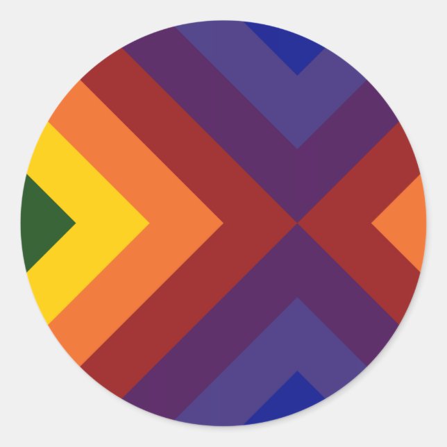 Sticker Rond Rainbow Chevrons (Devant)
