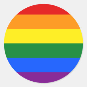 Sticker Rond Rainbow Gay Lesbian Trans Queer LGBTQ Pride drapea