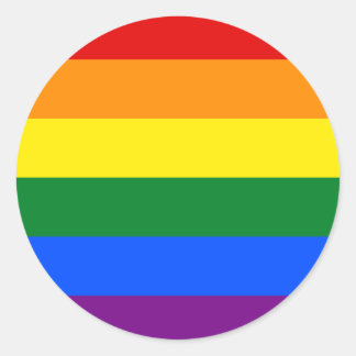 Sticker Rond Rainbow Gay Lesbian Trans Queer LGBTQ Pride drapea