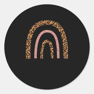 Sticker Rond Rainbow Leopard Travailleuse en santé communautair