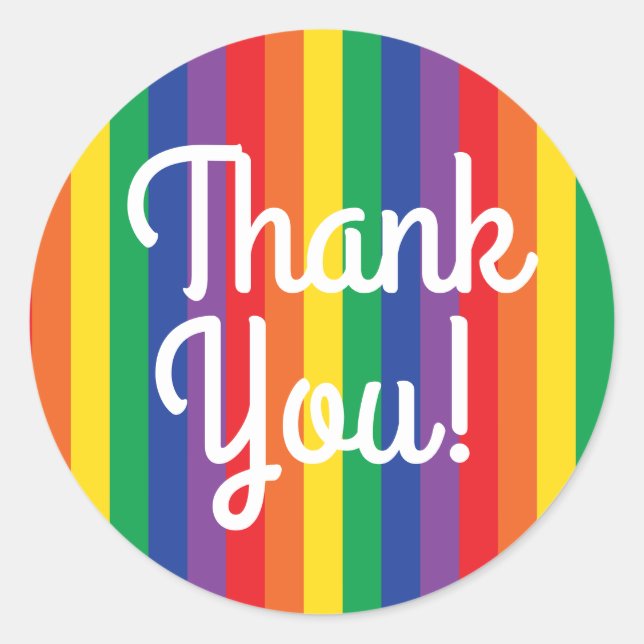 Sticker Rond Rainbow Merci Cute Kid's Birthday (Devant)