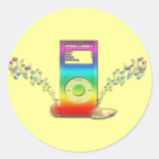 Sticker Rond Rainbow Music