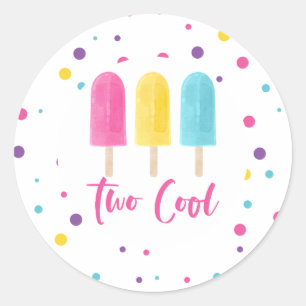 Sticker Rond Rainbow Pop Deux Cool 2e anniversaire