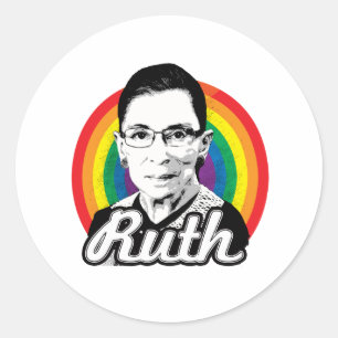 Sticker Rond Rainbow Ruth - Politique LGBT -