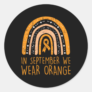 Sticker Rond Rainbow Septembre Nous Portons Orange Leukemia Lau
