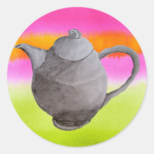Sticker Rond Rainbow Teapot partie thé