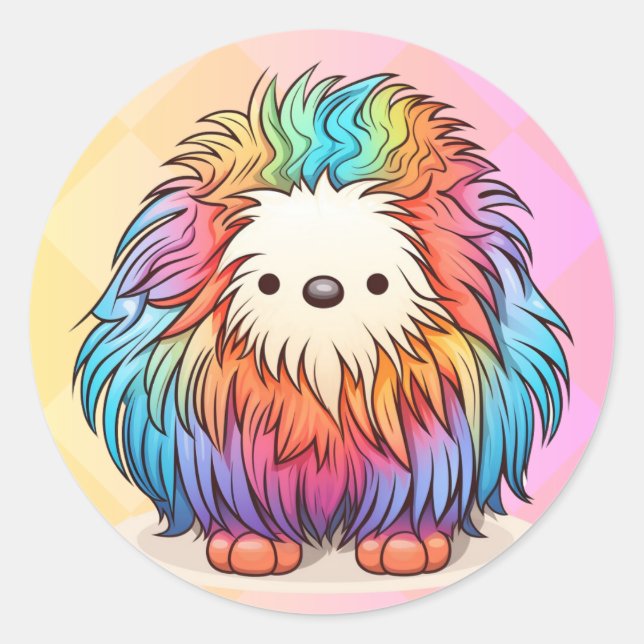 Sticker rond Rainbow Yeti (Devant)