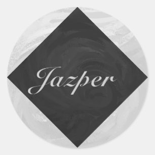 Sticker Rond Rainy Sky Grey et le Monogramme noir