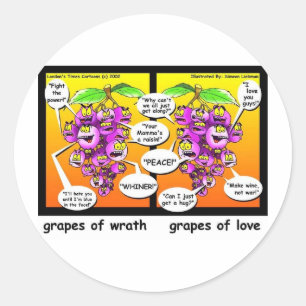 Sticker Rond Raisins de Colère, d'Amour & de Guerre Cadeaux Drô