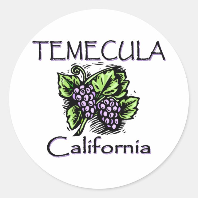 Sticker Rond Raisins de Temecula (Devant)