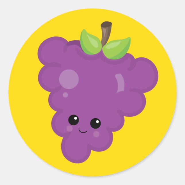 Sticker Rond Raisins de Yummy violet (Devant)