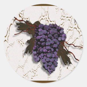 Sticker Rond Raisins et abeilles
