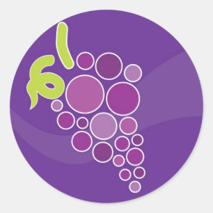 Sticker Rond Raisins pourpres