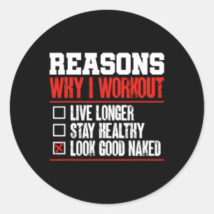 Sticker Rond Raisons pour lesquelles je travaille Gym Bodybuild