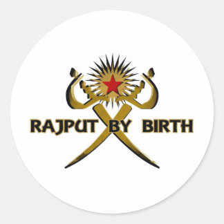 Sticker Rond Rajput By Birth Sun Star
