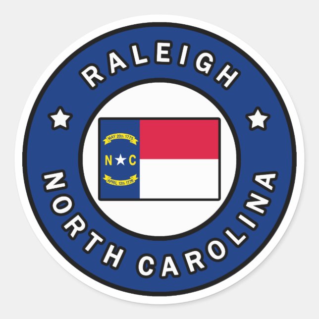 Sticker Rond Raleigh Caroline du Nord (Devant)