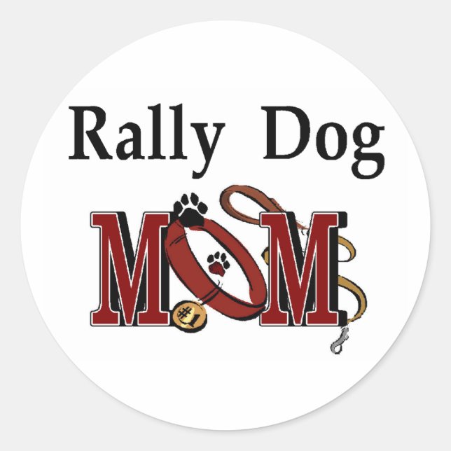 Sticker Rond Rallye Obéissance Chien Maman Cadeaux (Devant)