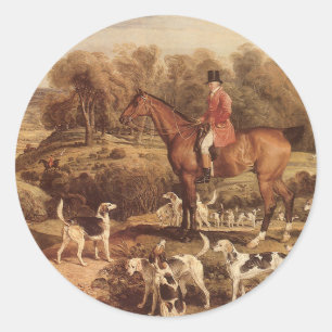 Sticker Rond Ralph Lambton et ses chiens par James Ward