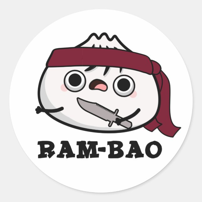 Sticker Rond Ram-bao Drôle Soldat Dimsun Pun (Devant)
