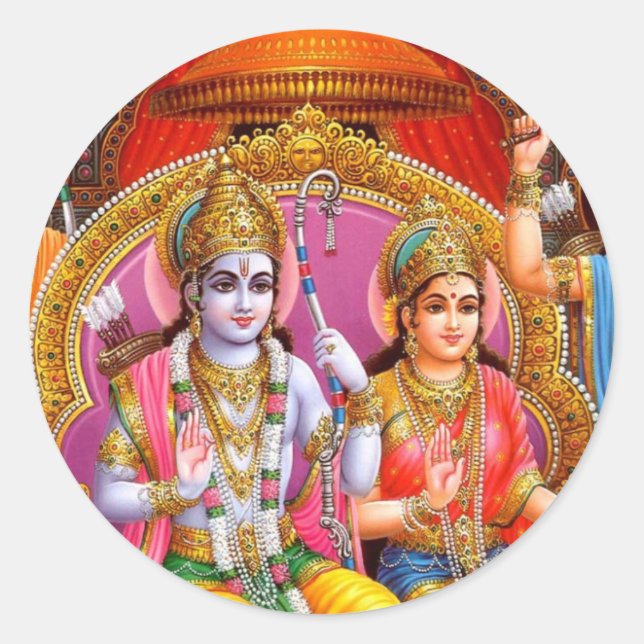 STICKER ROND RAMA ET SITA (Devant)