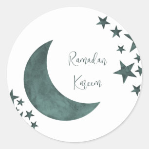 Sticker Rond Ramadan Kareem croissant Islam moubarak stars Post