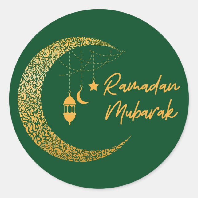 Sticker Rond Ramadan Moubarak -Ramadan Kareem -Aïd Moubarak (Devant)