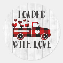 Ramassage Camion Buffalo Plaid Coeur Saint-Valenti