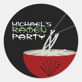Sticker Rond Ramen Noodles Asian Bowl Party