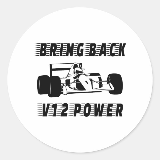 Sticker Rond Ramenez la Silhouette de voiture de course V12 (Devant)