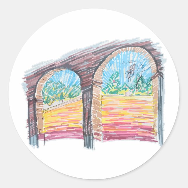 Sticker Rond Ranch arc-en-ciel (Devant)