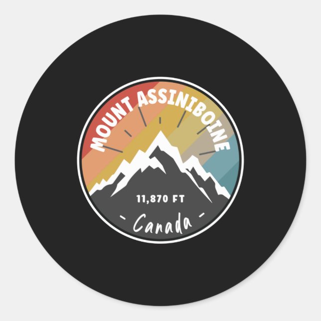 Sticker Rond Randonnée À Mont Assiniboine - Canada (Devant)