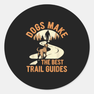 Sticker Rond Randonnée avec des chiens aventure en plein air ad