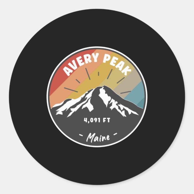 Sticker Rond Randonnée Avery Peak Maine (Devant)