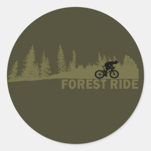 Sticker Rond Randonnée en forêt