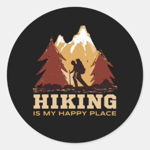 Sticker Rond Randonnée Montagne Extérieur Randonnée Camping Nat