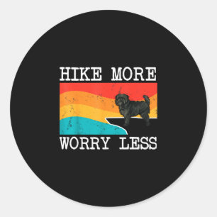 Sticker Rond Randonnée plus soucis moins affenpinscher graphiqu