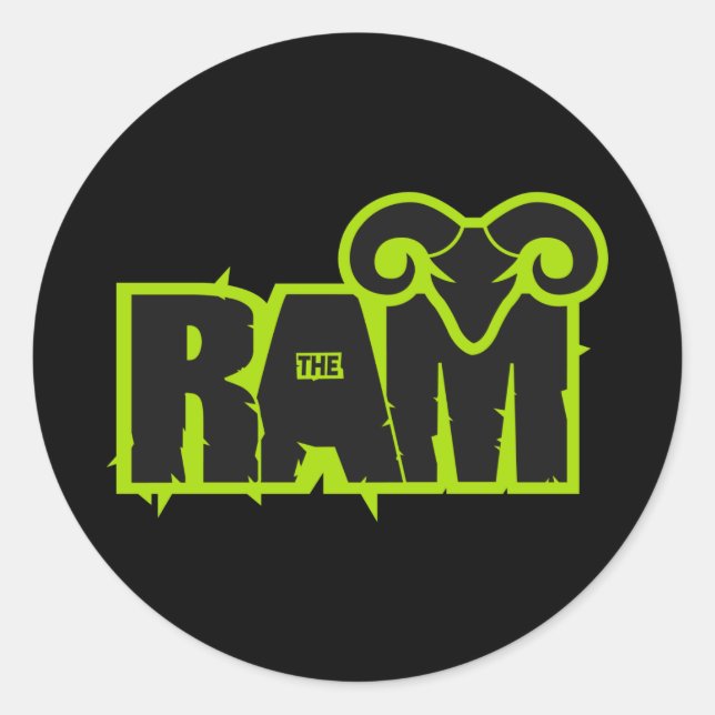 Sticker Rond Randy "Le bélier" (Devant)